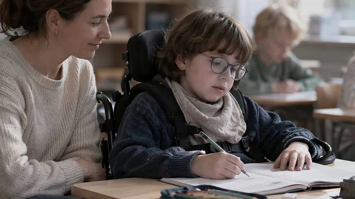 Alleinerziehende Mutter prüft Behördenbriefe am Küchentisch, Kind spielt im Hintergrund, symbolisch für Kürzungen beim Unterhaltsvorschuss 2026